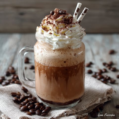 Un caffè con crema e cioccolato.