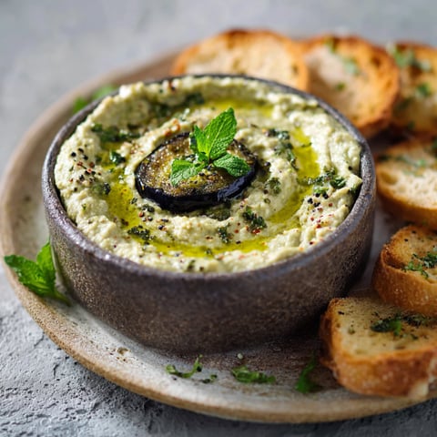 Una ciotola di guacamole con pane tostato.
