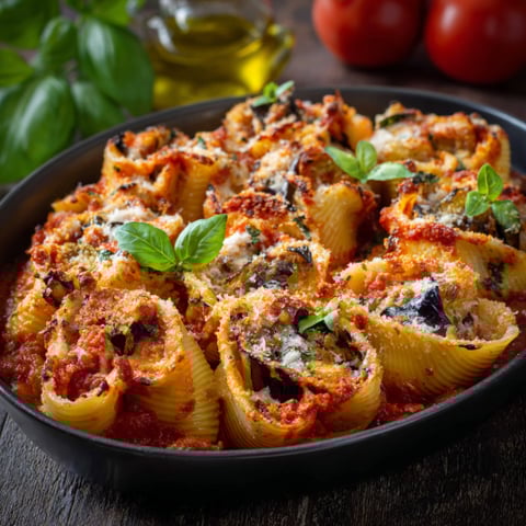 Piatti di pasta con verdure e formaggio.