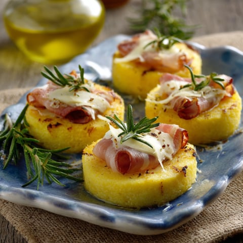 Piatti con prosciutto e basilico.