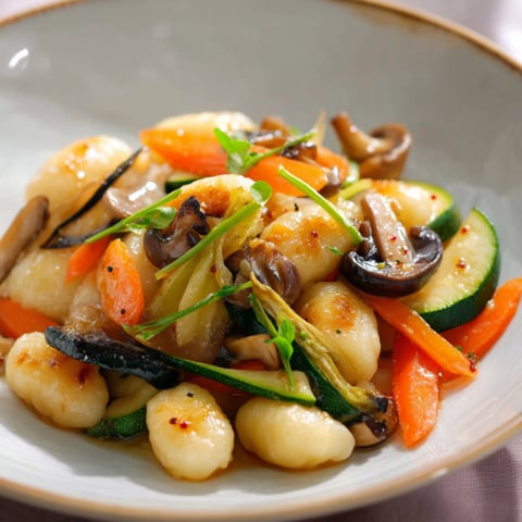 Piatti di verdura con pasta e mushroom.