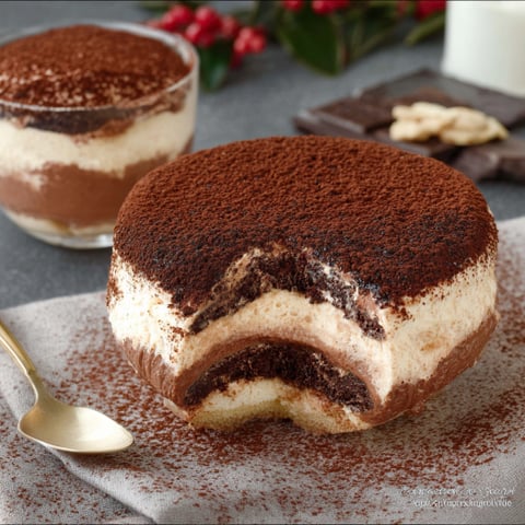 Cake con crema e cioccolato.