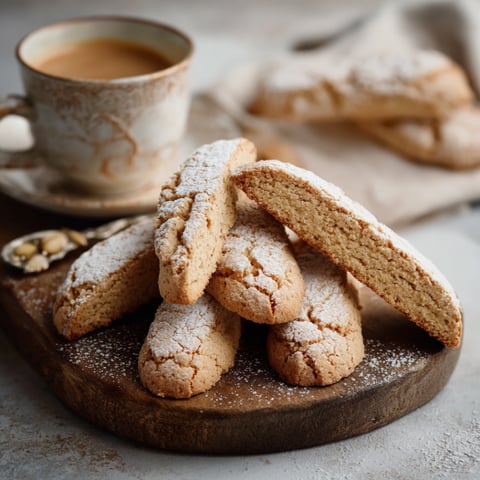 Tazza con caffè e biscotti.