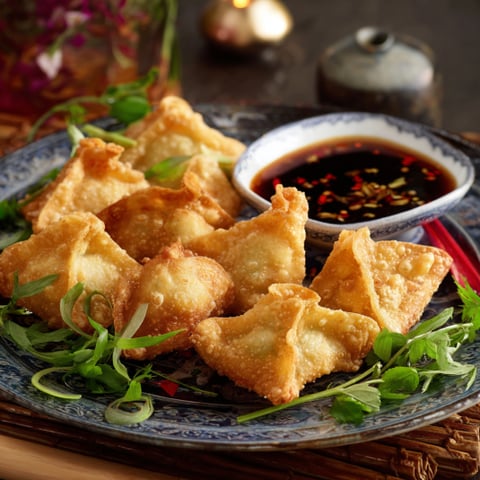 Piatti di verdura con salsa di soia.