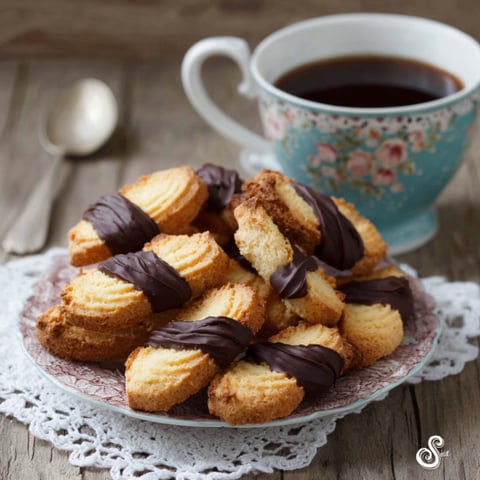 Piatti con cioccolato e crema.