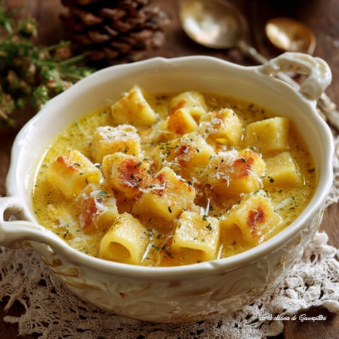 Una ciotola con pasta e verdure.