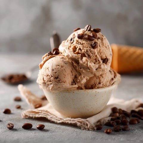 Un bicchiere di gelato con caffè.