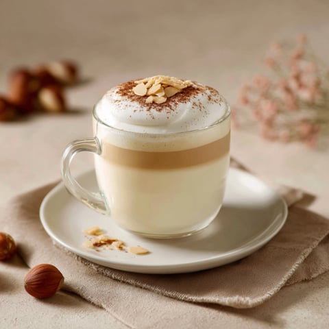 Tazza con caffè e nocciole.