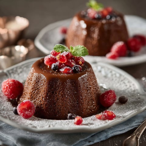 Due ciambelle con frutta e caramello.