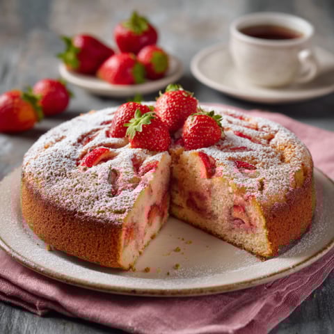 Una torta con frutta fresca e caffè.