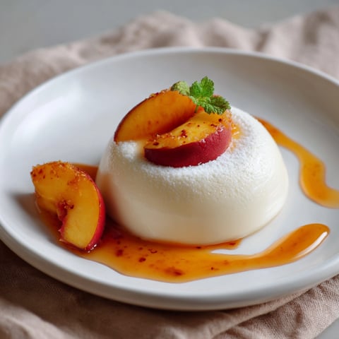 Peach cream on a plate.