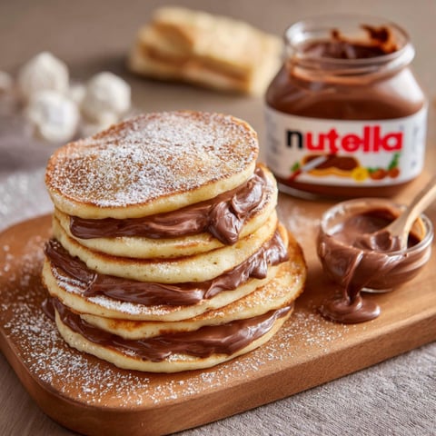 Pancake con chocolate e nocciola.