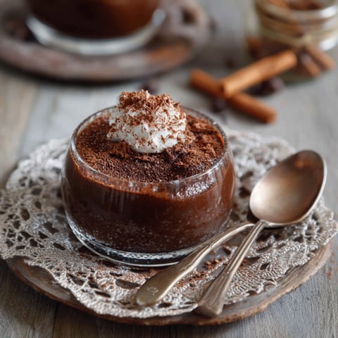 Un bicchiere di cioccolato con una spatola accanto.