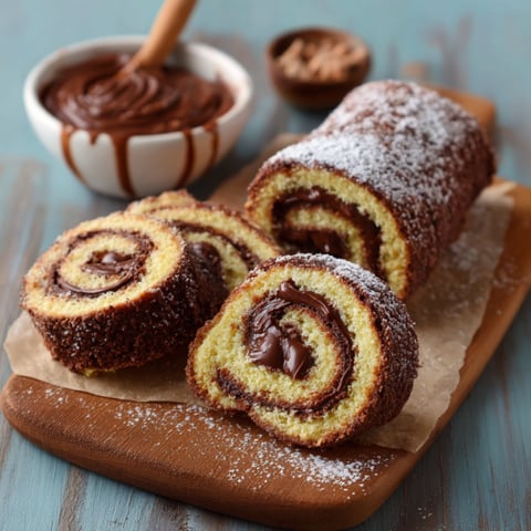 Un dolce a forma di spirale con crema e zucchero.