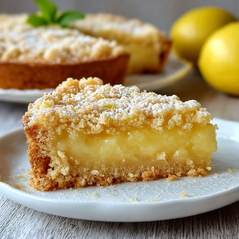 Une sbriciolata al limone est servie sur un plateau.