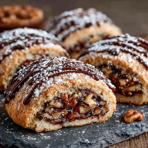 Dolcetti al cioccolato e noci, une recette de desserts facile et délicieuse.
