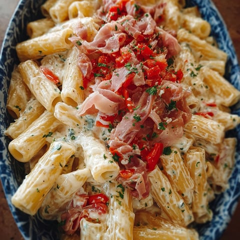 Une recette de Pasta del golosone est servie dans un bol.