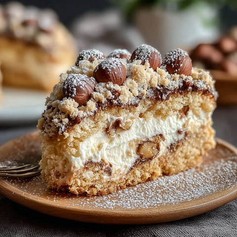 Une portion de Sbriciolata con Ricotta e Castagne sur un plateau.