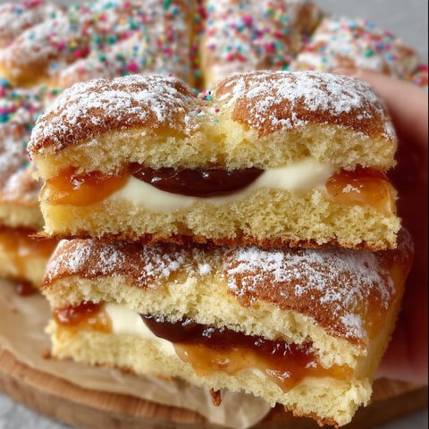 Une tarte mordue avec des confettis sur un plateau.