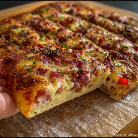 Une pizza maison facile à préparer sans levure et sans impasto, avec seulement quelques ingrédients.