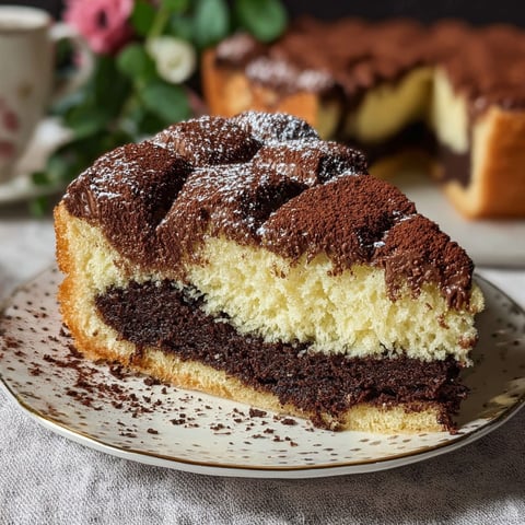 Une tart au chocolat et à la ricotta, servie sur un plateau.