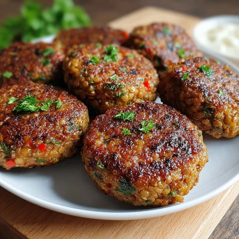 Une plate de polpette lenticchie e paprika sur une table de travail.