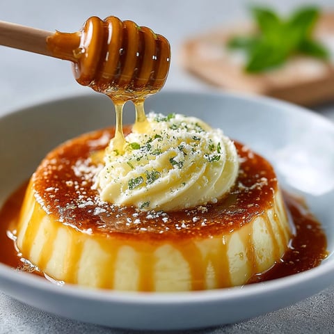 Une tarte caramélisée Grana Padano est servie sur un plateau.