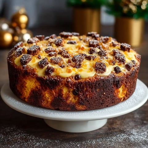Une torta soffice panettone arancia sur un plateau.