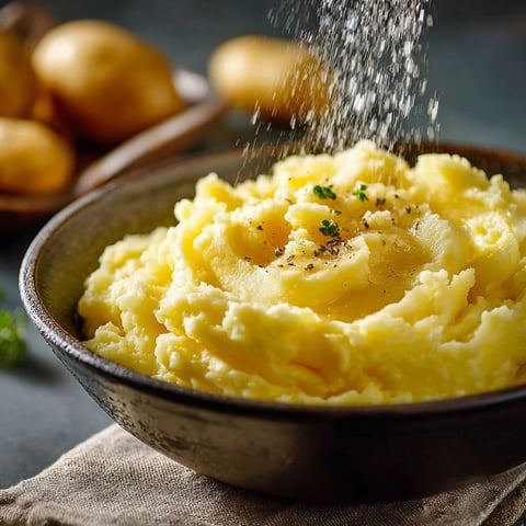 Une purée de patates soffises dans un bol en métal.