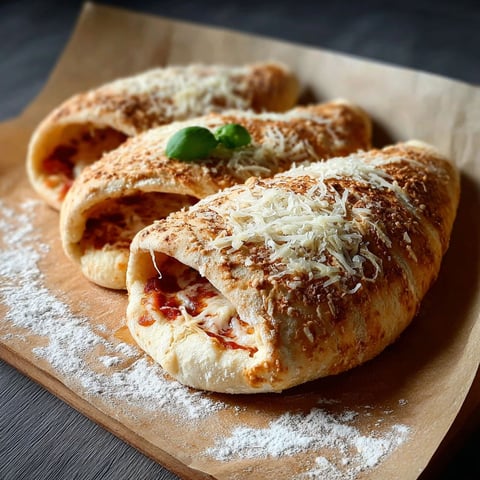 Coni fatti in casa pizza, deux variantes de pizza maison, sur un plateau de carton.